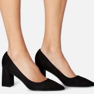 Faux Suede Black Pumps